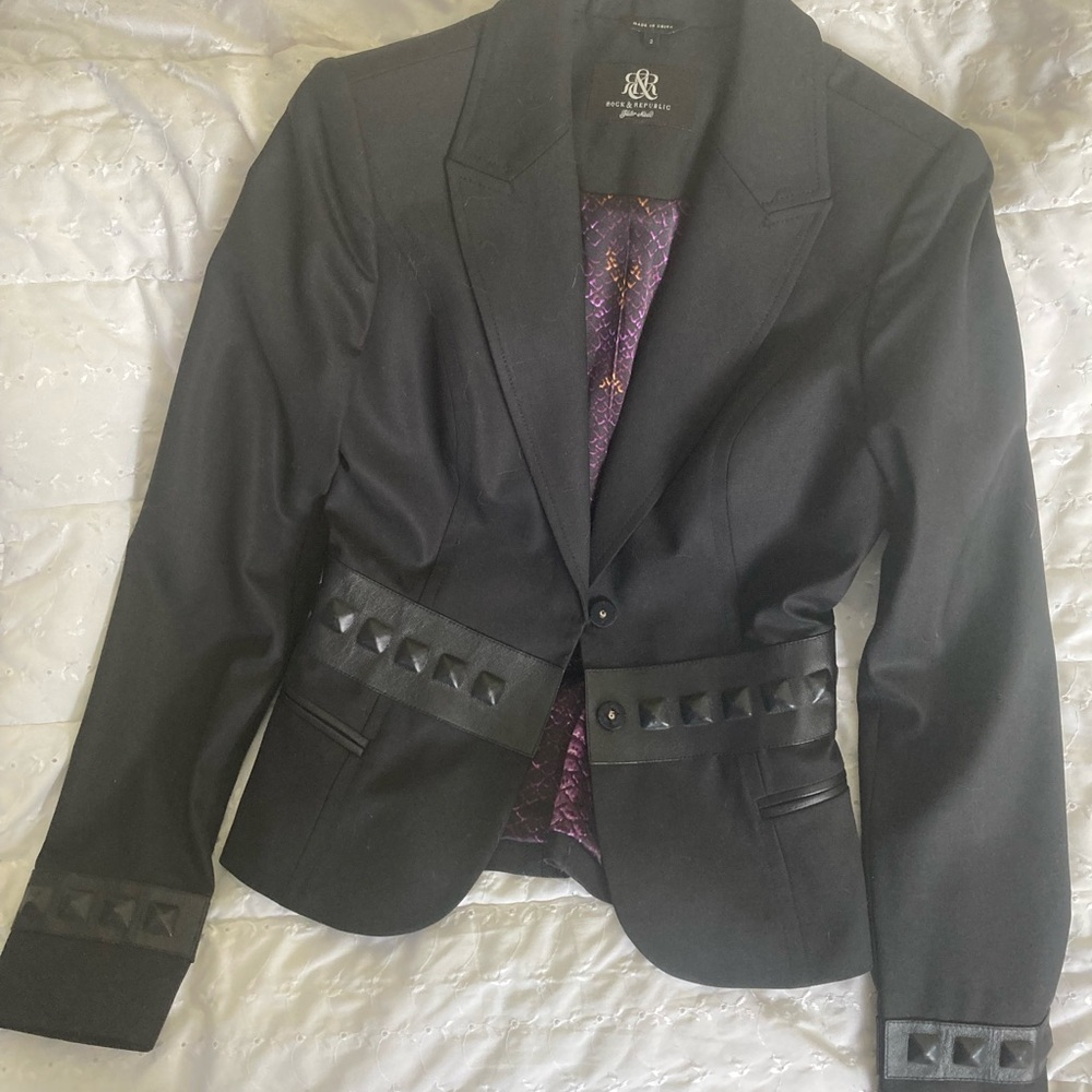 Rock & Republic Black Blazer with Studded Accents